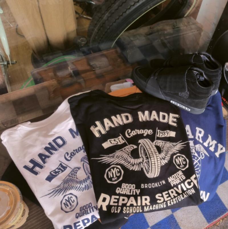 Retro Biker Crew-Neck T-Shirt V0994