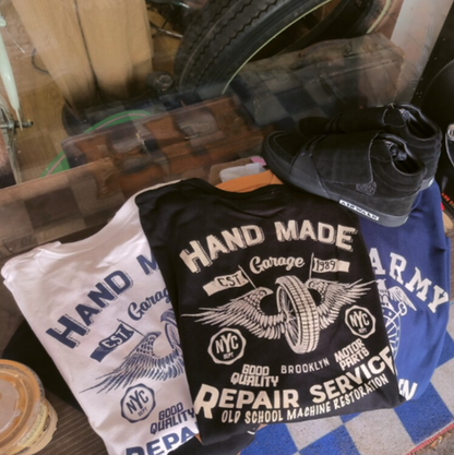 Retro Biker Crew-Neck T-Shirt V0994