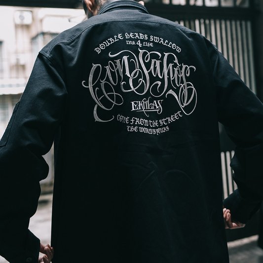 Black Long Sleeve Work Shirt V1050