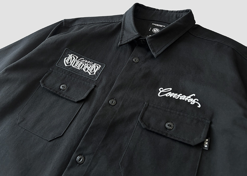 Black Long Sleeve Work Shirt V1050