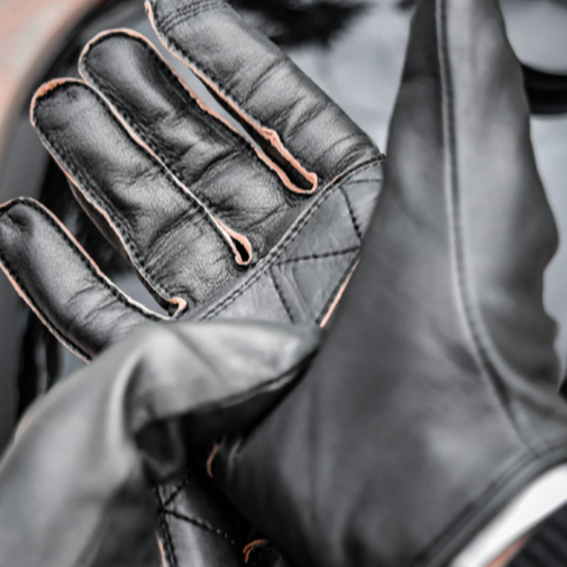 Retro Biker Leather Gloves V0917