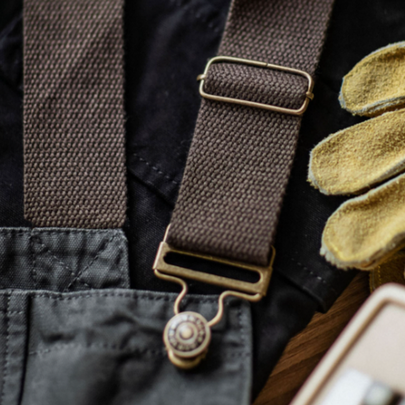 Indigo Canvas Work Overalls V0851