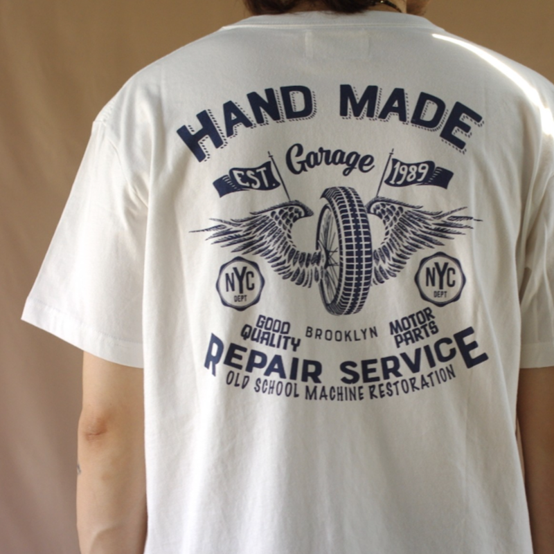 Retro Biker Crew-Neck T-Shirt V0994