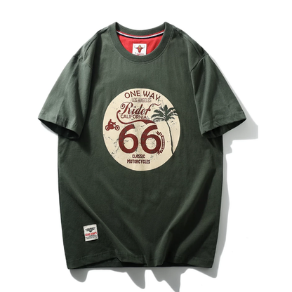 Vintage-Style Printed T-Shirt V0996