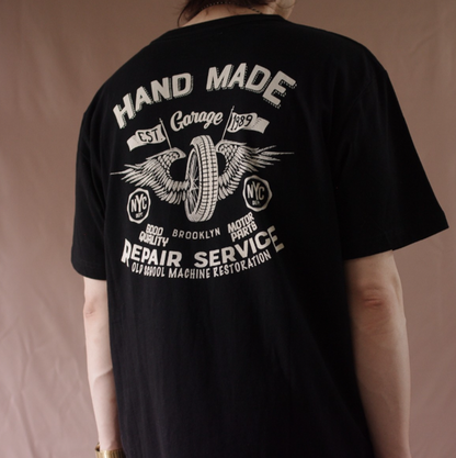 Retro Biker Crew-Neck T-Shirt V0994