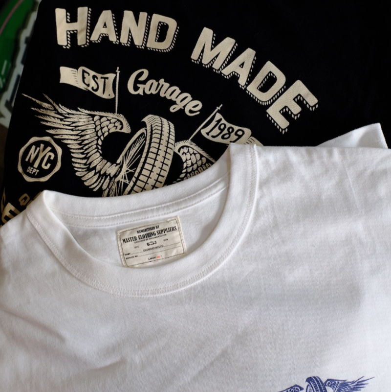 Retro Biker Crew-Neck T-Shirt V0994