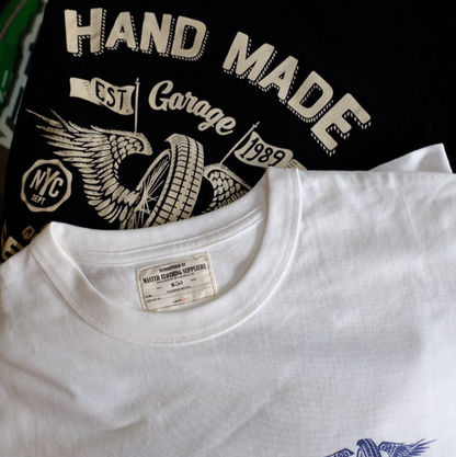 Retro Biker Crew-Neck T-Shirt V0994