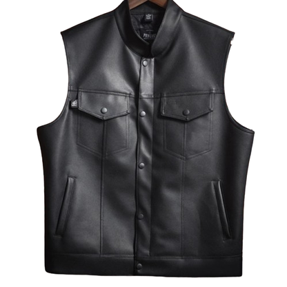 Stand collar flap pocket vest V0102