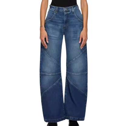 Patchwork wide leg jeans V0802