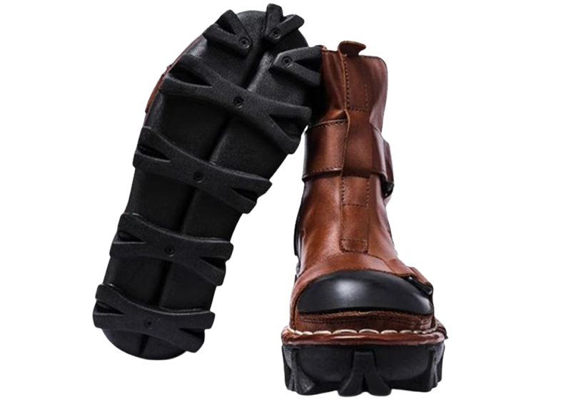 Thick-soled strap bike boots V0238