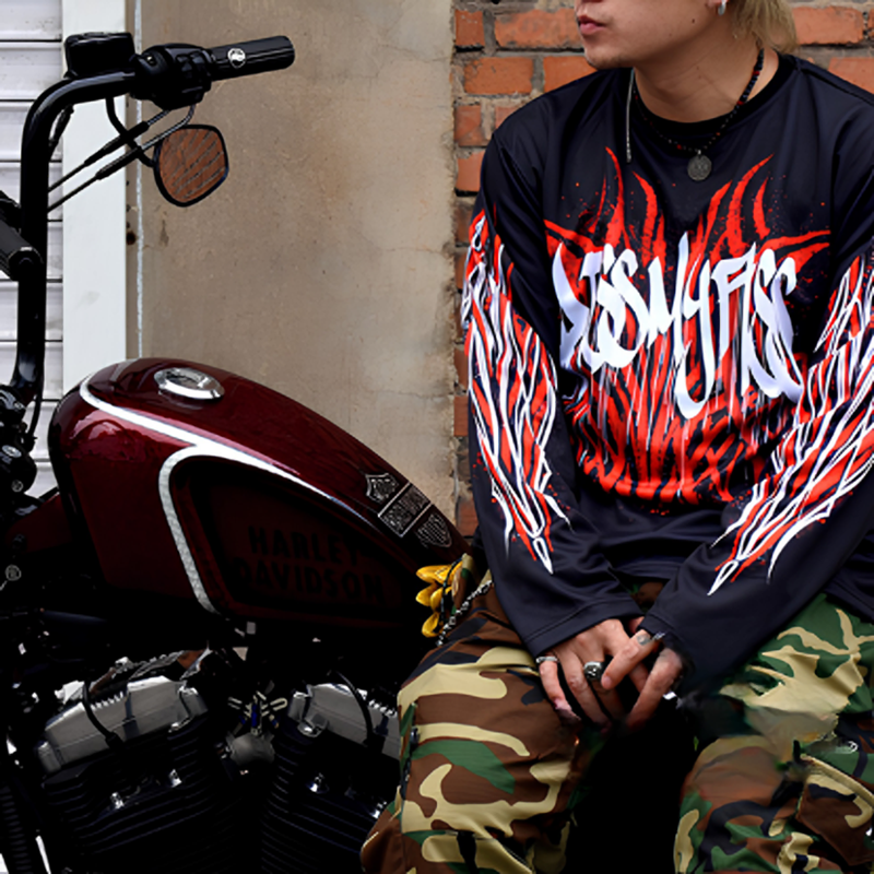 Quick-Dry Graphic Long T-Shirt V1025