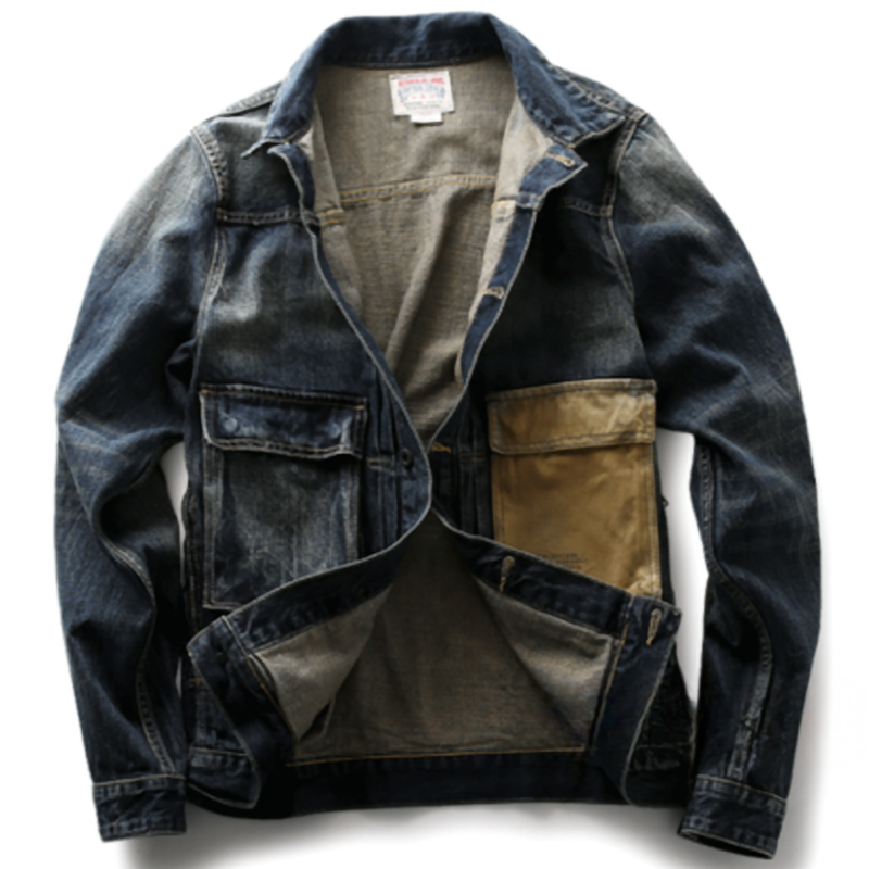 Retro Military Denim Jacket V0951