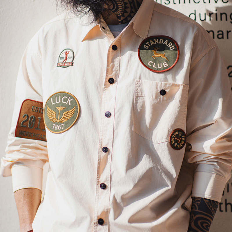 Embroidered Pocket Shirt V0915