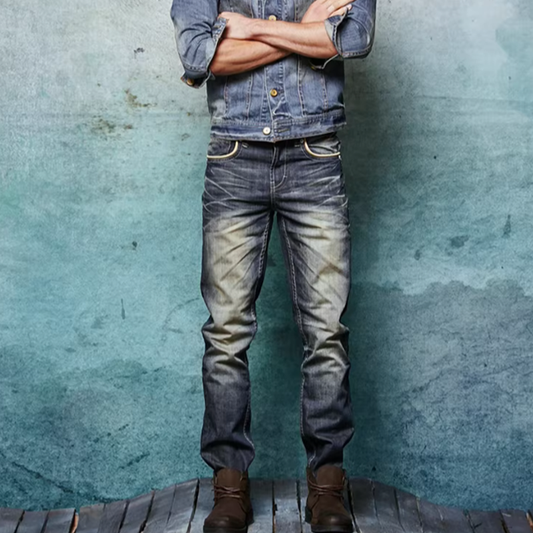 Retro Washed Slim Fit Jeans V0715