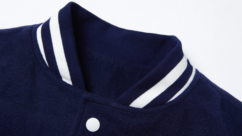 Big size Blue and White Baseball Jacket V0814