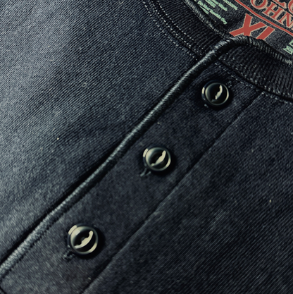 Vintage Wash Heavyweight Henley Sweat Shirt V1040