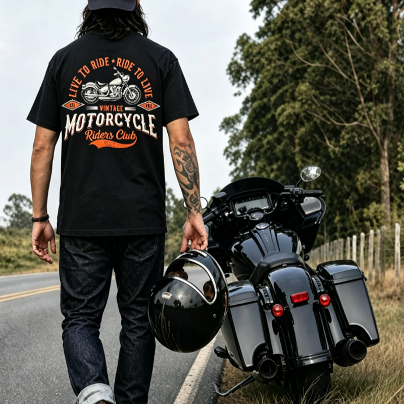 Vintage Motorcycle Ride T-Shirt V1020