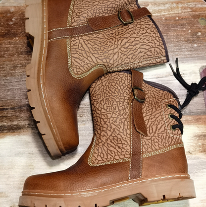 Leather Biker Boots V0855
