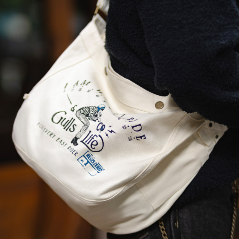 Retro Biker Canvas Tote Bag V0988