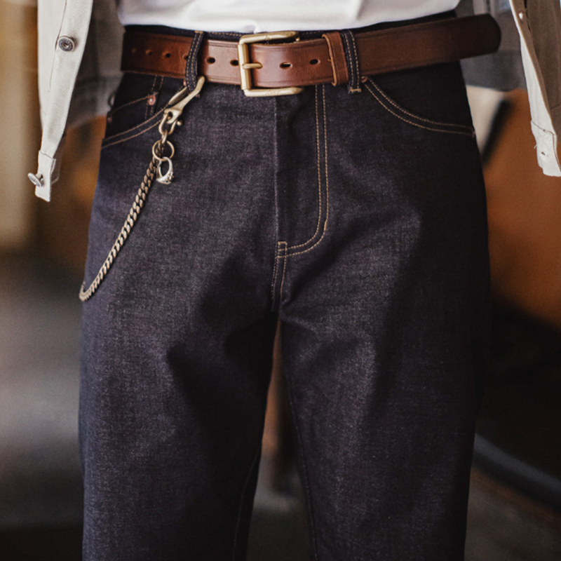 Vintage Red Raw Denim Jeans V1001