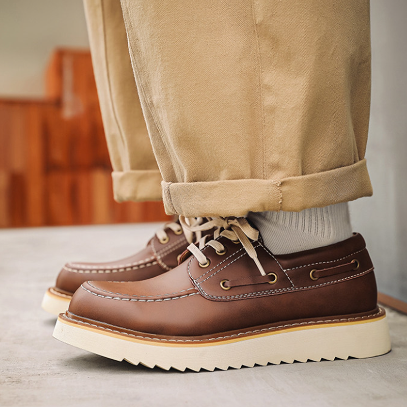 Retro British Fake Leather Shoes V0983