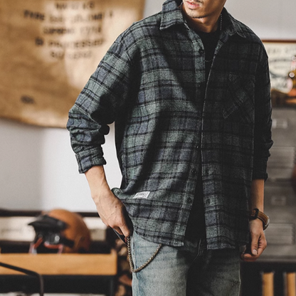 American retro flannel shirt V0115