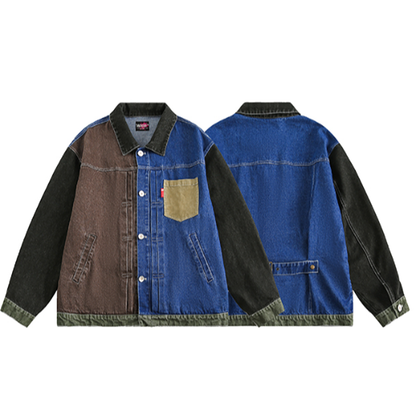 Patchwork denim jacket V0330