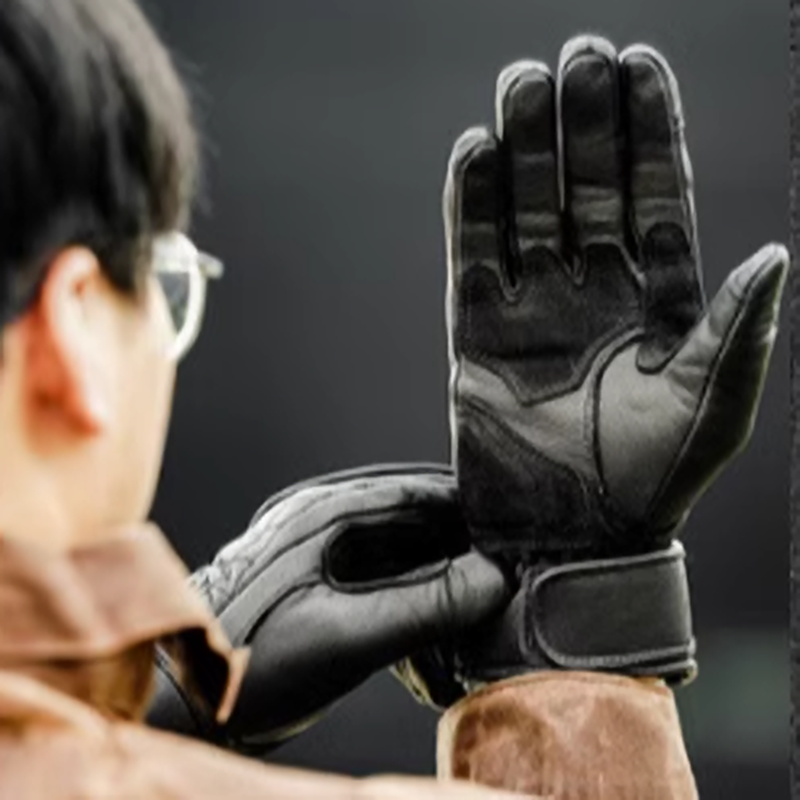 American Retro Ribbed Leather Gloves V0380