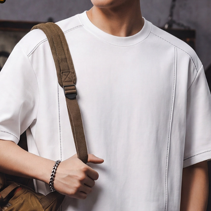 Casual Stitch Round Neck T-Shirt V0966