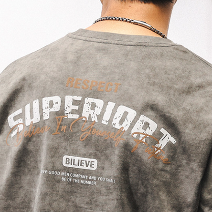 Retro Foam Print T-Shirt V0931