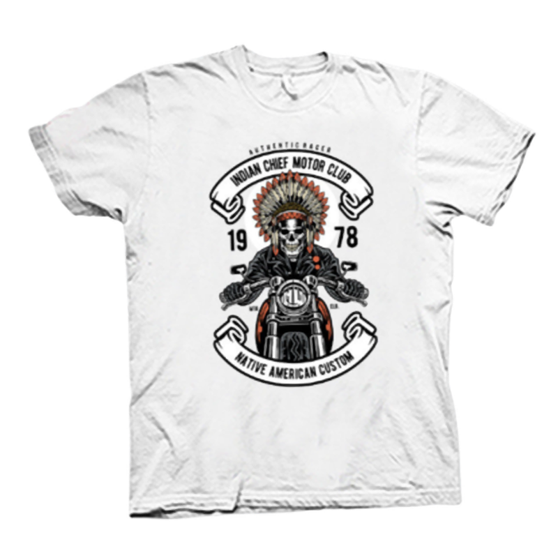 Skull Print Biker T-Shirt V0950