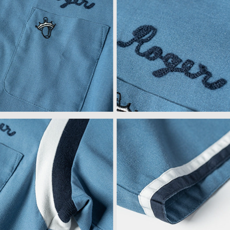 Embroidered Cuban-Collar Shirt V0997