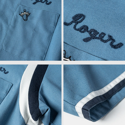 Embroidered Cuban-Collar Shirt V0997