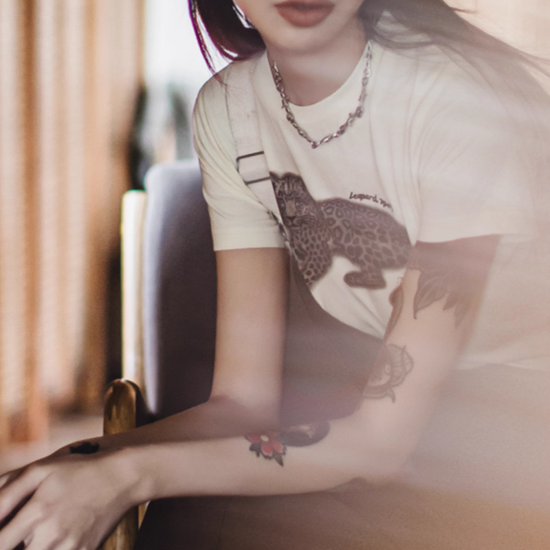 Vintage  Animal motif Summer Tee V0634