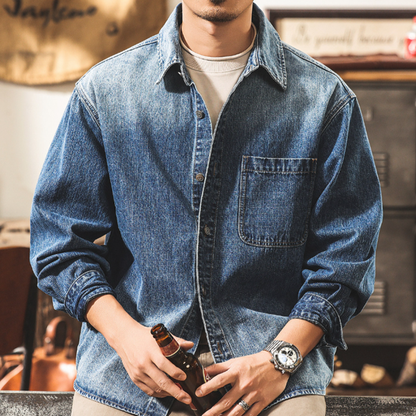 Retro Bamboo-Stripe Cowboy Shirt V1057