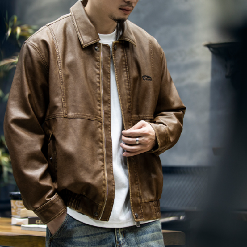 Retro Biker PU Jacket V0832