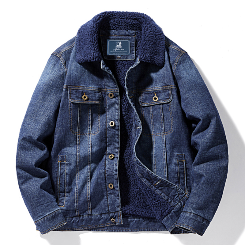 Retro denim fleece jacket V0324