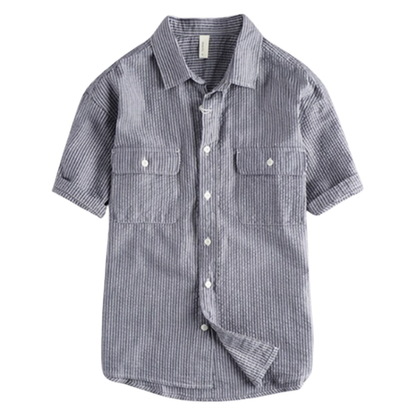 Retro Stripe Work Shirt V0682
