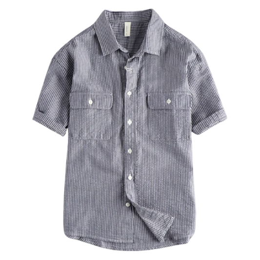 Retro Stripe Work Shirt V0682