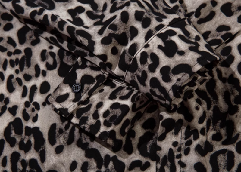 Leopard print retro shirt V0414