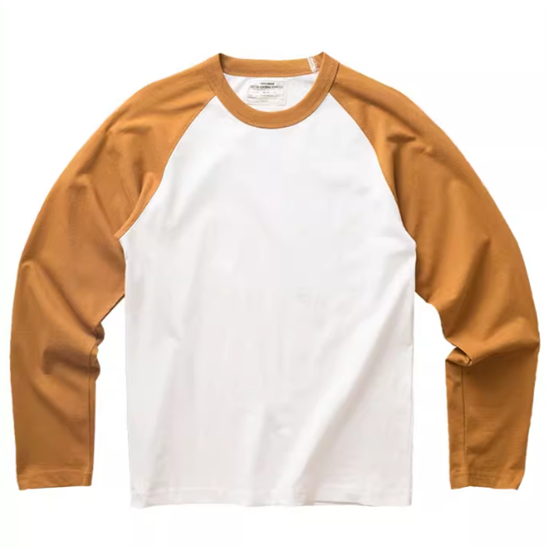 Contrast color long sleeve T-shirt V0164