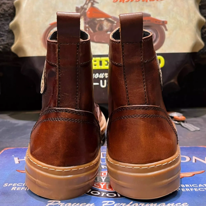 Vintage American Cowhide Biker Boots V0626