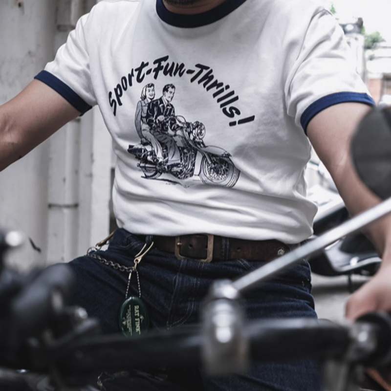 American Vintage  Biker Tee V0675