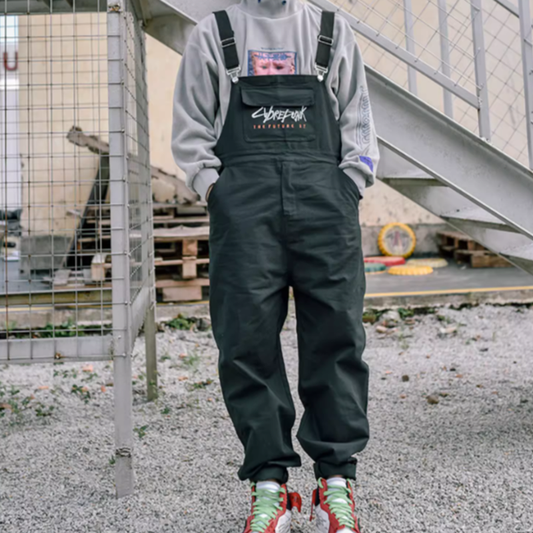 Chest pocket logo overalls V0621