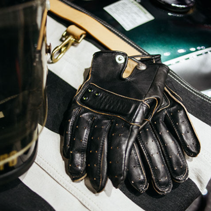 Retro Biker Leather Gloves V0917