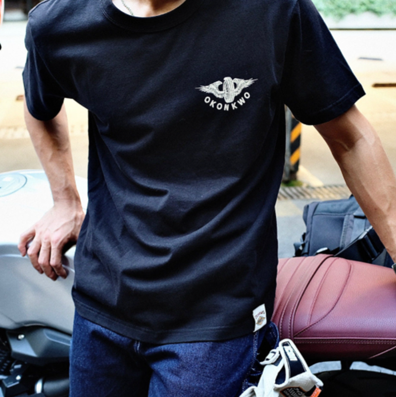 Retro Biker Crew-Neck T-Shirt V0994