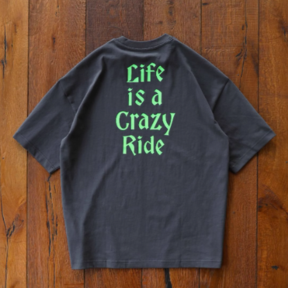 Biker style back logo T-shirt V0485
