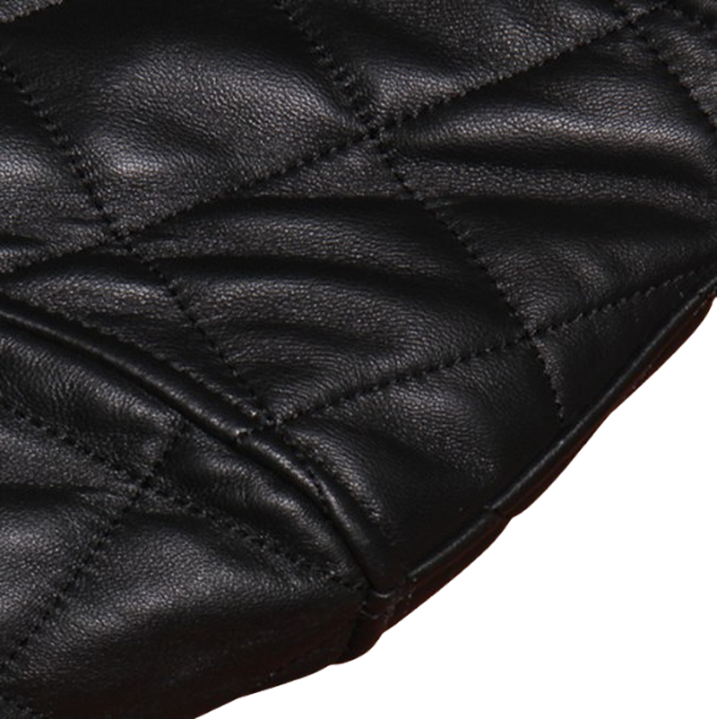 Quilted Casual Leather Jacket V0369