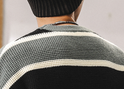 Heavyweight striped waffle knit V0344