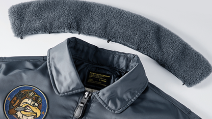 Retro Flight Jacket with Fur Collar V0860
